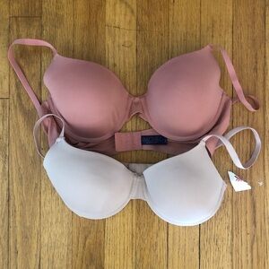 2 Rachel Roy Wireless Padded Bras 36C in Soft Pink & Dusty Rose NWOT